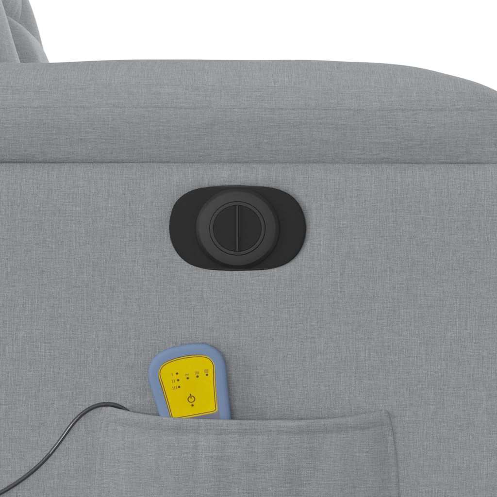 Massagesessel Elektrisch Hellgrau Stoff