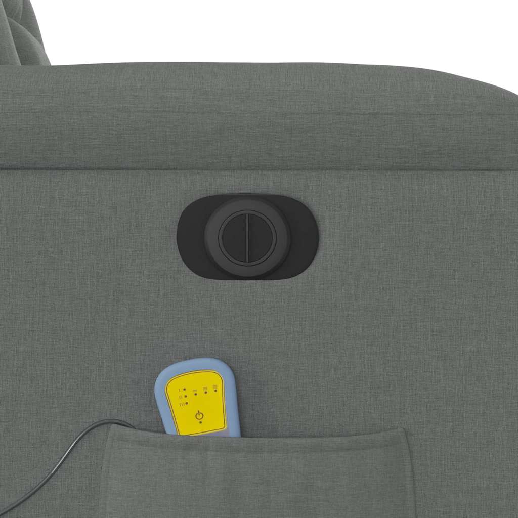 Massagesessel Elektrisch Dunkelgrau Stoff