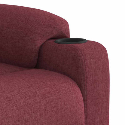 Massagesessel Elektrisch Weinrot Stoff