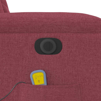 Massagesessel Elektrisch Weinrot Stoff