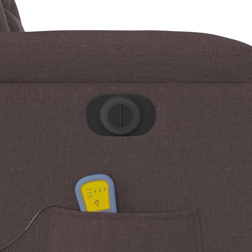 Massagesessel Elektrisch Dunkelbraun Stoff