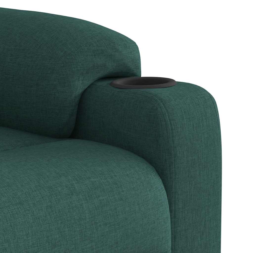 Massagesessel Elektrisch Dunkelgrün Stoff