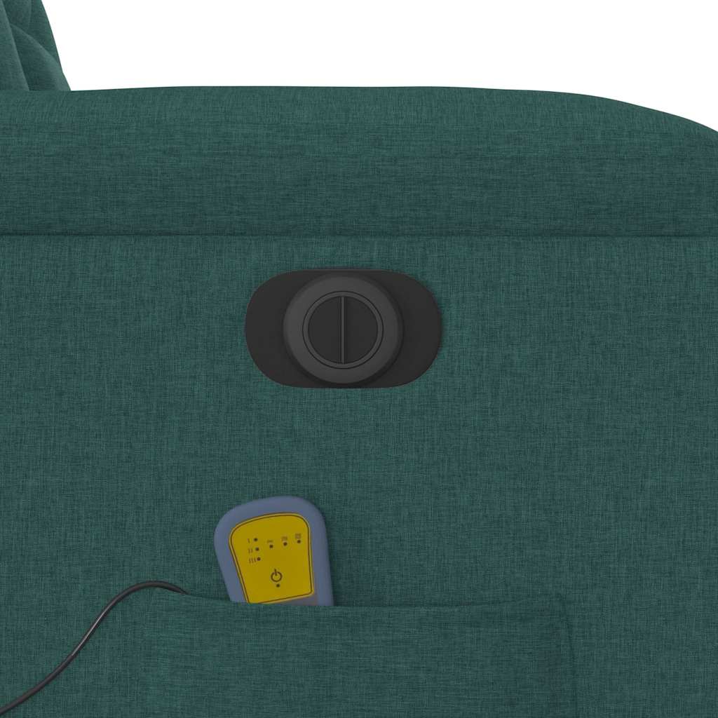 Massagesessel Elektrisch Dunkelgrün Stoff