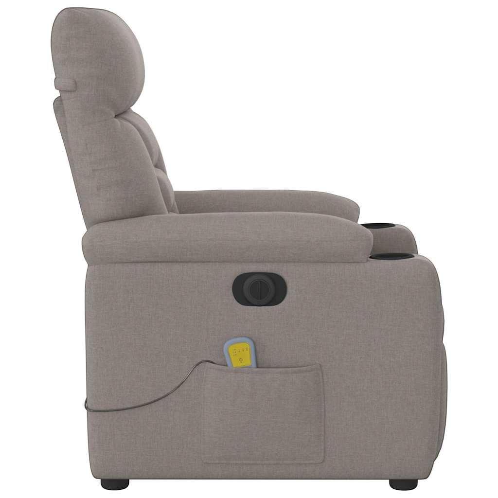 Massagesessel Elektrisch Taupe Stoff