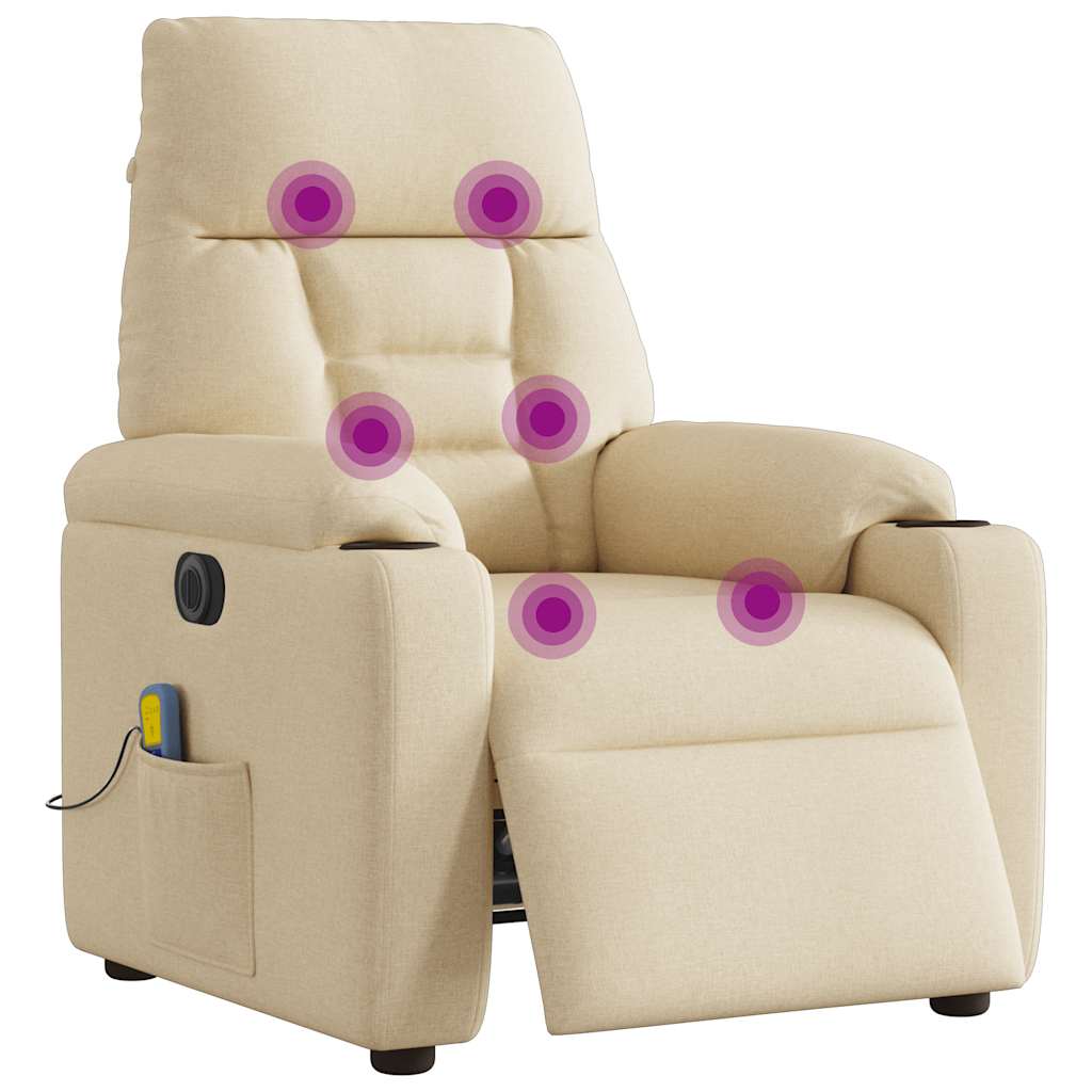Massagesessel Elektrisch Creme Stoff