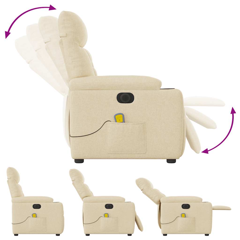 Massagesessel Elektrisch Creme Stoff