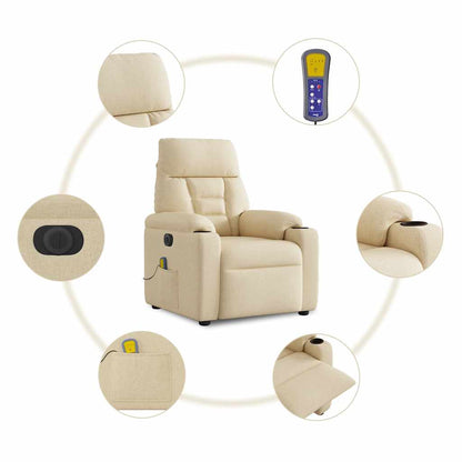 Massagesessel Elektrisch Creme Stoff