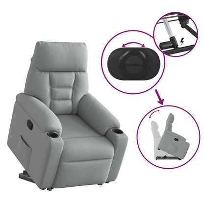 Relaxsessel mit Aufstehhilfe Hellgrau Stoff