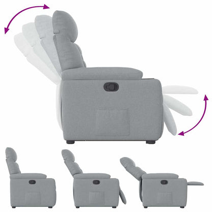 Relaxsessel mit Aufstehhilfe Hellgrau Stoff