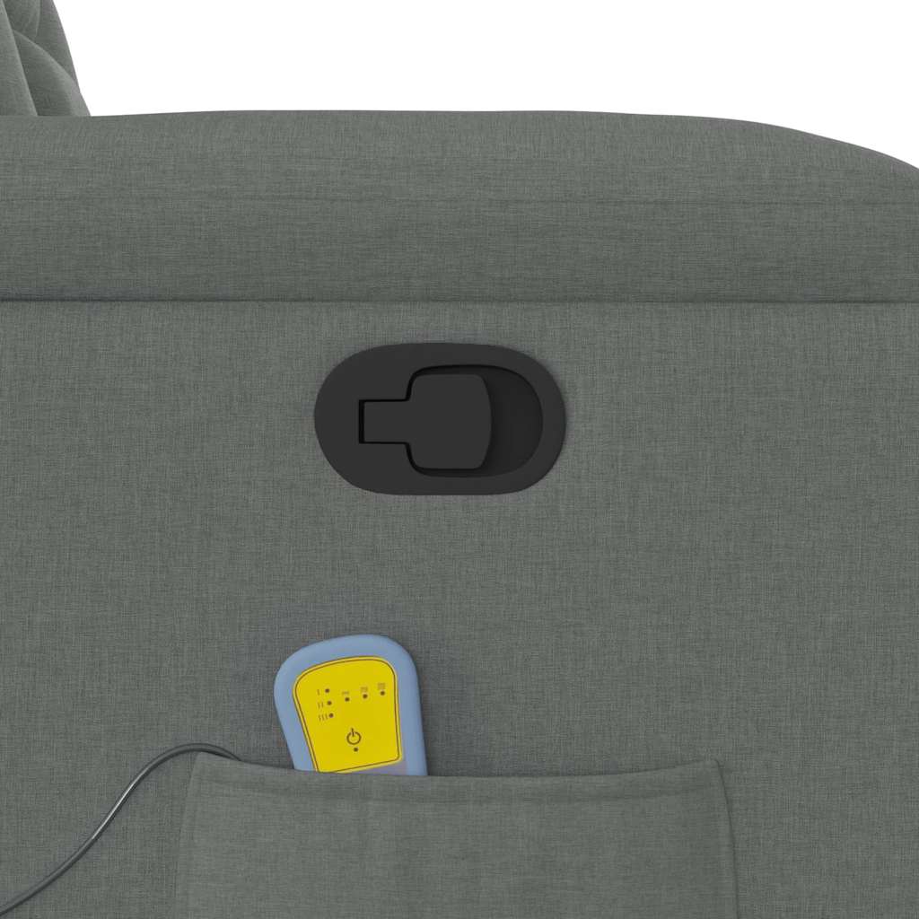 Massagesessel mit Aufstehhilfe Dunkelgrau Stoff