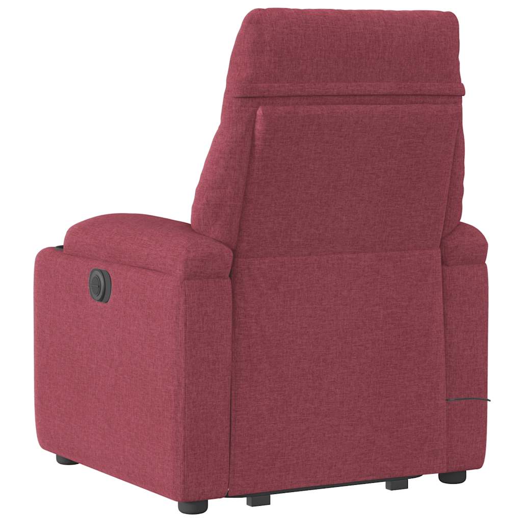 Massagesessel mit Aufstehhilfe Weinrot Stoff