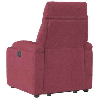 Massagesessel mit Aufstehhilfe Weinrot Stoff