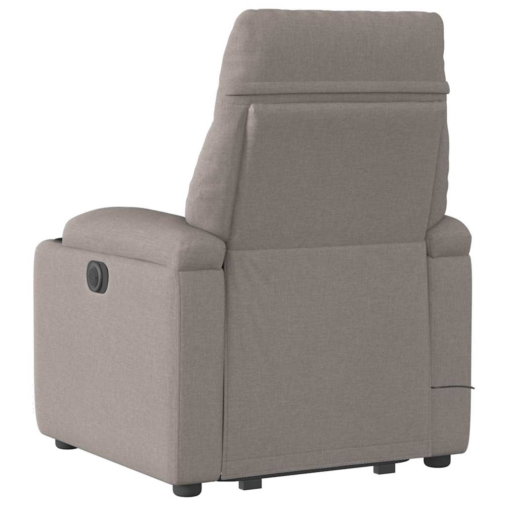 Massagesessel mit Aufstehhilfe Taupe Stoff