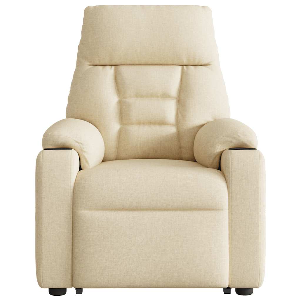 Massagesessel mit Aufstehhilfe Creme Stoff