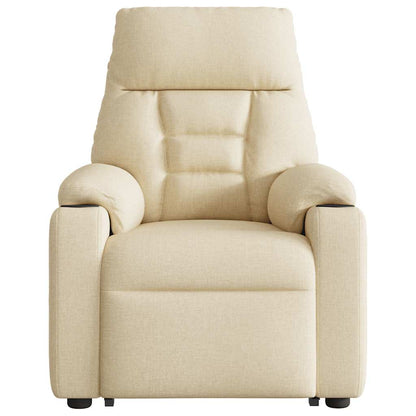 Massagesessel mit Aufstehhilfe Creme Stoff