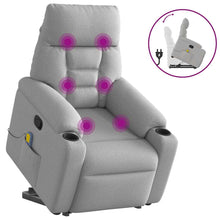 Massagesessel mit Aufstehhilfe Wolkengrau Stoff