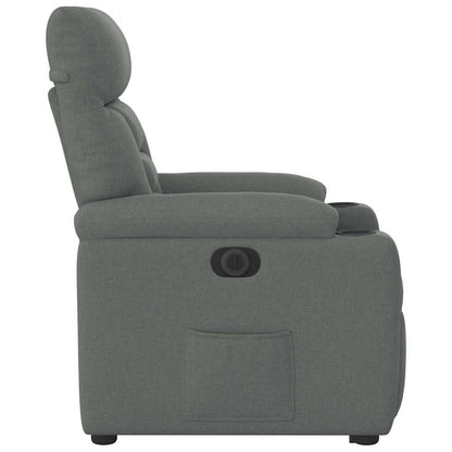 Relaxsessel mit Aufstehhilfe Elektrisch Dunkelgrau Stoff