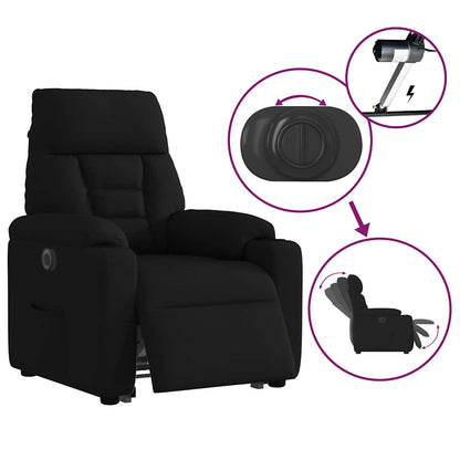 Relaxsessel mit Aufstehhilfe Elektrisch Schwarz Stoff