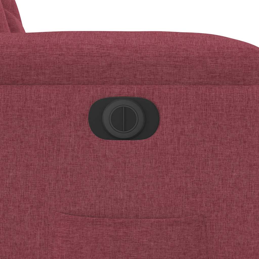 Relaxsessel mit Aufstehhilfe Elektrisch Weinrot Stoff