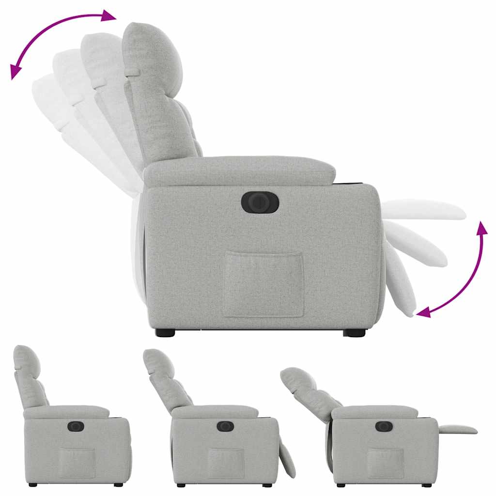 Relaxsessel mit Aufstehhilfe Elektrisch Wolkengrau Stoff