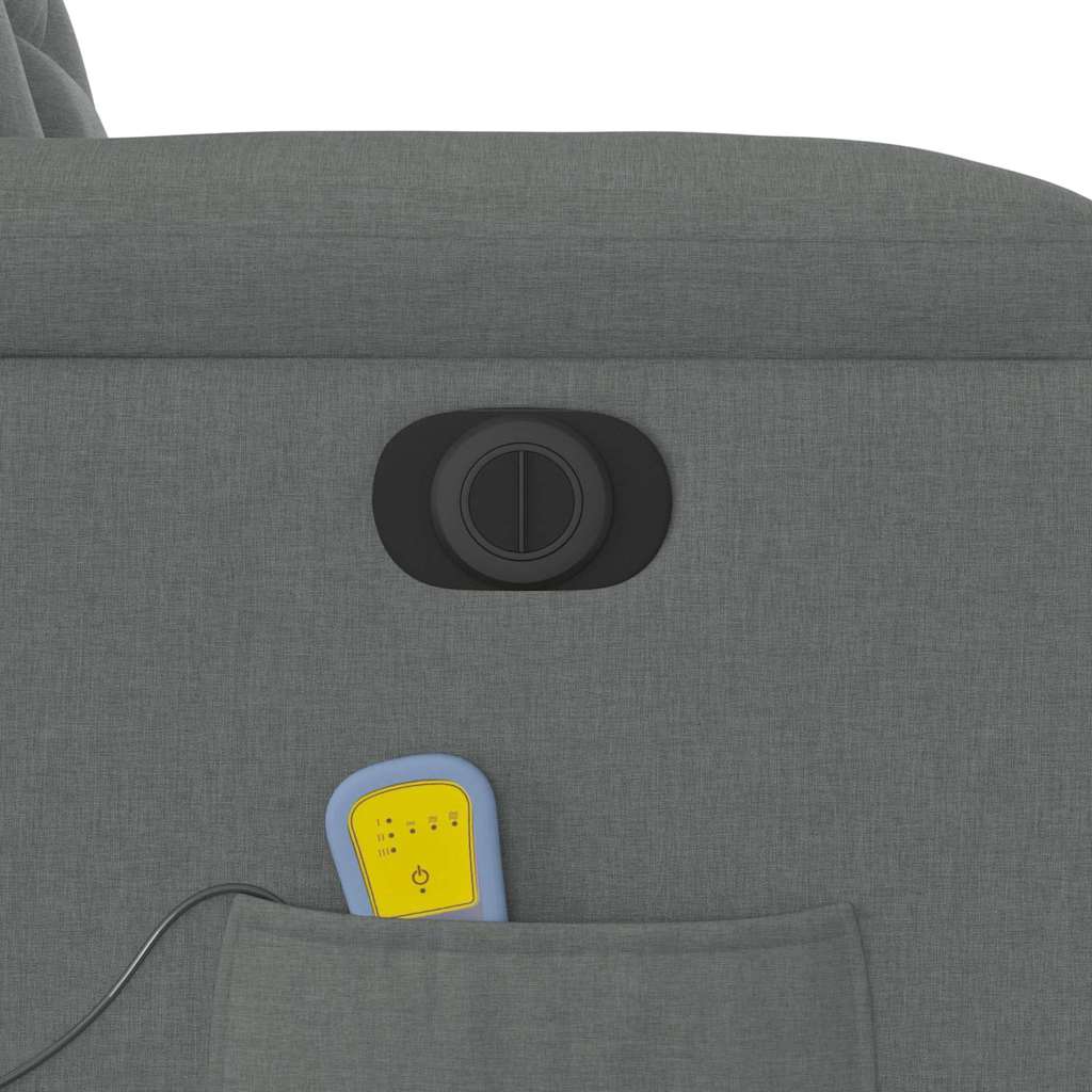 Elektrischer Massagesessel mit Aufstehhilfe Dunkelgrau Stoff
