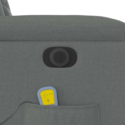 Elektrischer Massagesessel mit Aufstehhilfe Dunkelgrau Stoff