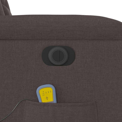 Elektrischer Massagesessel mit Aufstehhilfe Dunkelbraun Stoff