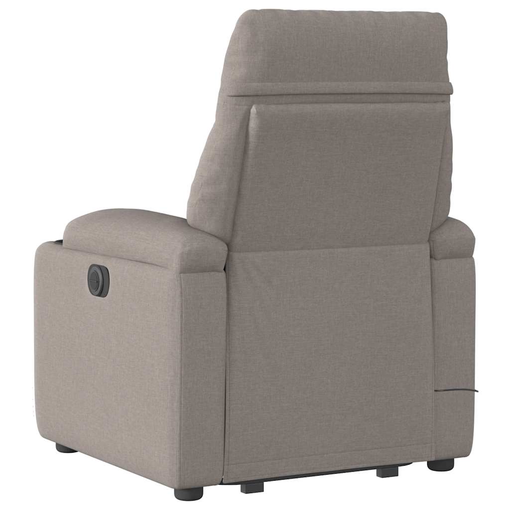 Elektrischer Massagesessel mit Aufstehhilfe Taupe Stoff
