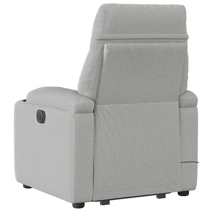 Massagesessel mit Aufstehhilfe Elektrisch Wolkengrau Stoff