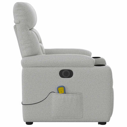 Massagesessel mit Aufstehhilfe Elektrisch Wolkengrau Stoff