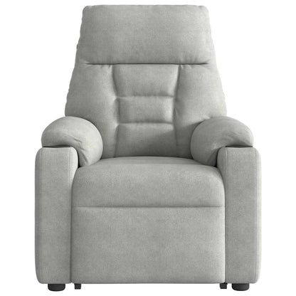 Relaxsessel Aufstehhilfe Elektrisch Hellgrau Mikrofasergewebe