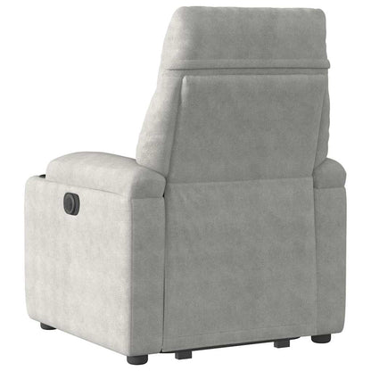 Relaxsessel Aufstehhilfe Elektrisch Hellgrau Mikrofasergewebe