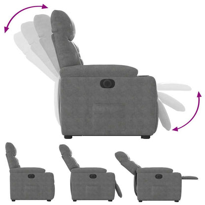 Relaxsessel Aufstehhilfe Elektrisch Dunkelgrau Mikrofasergewebe