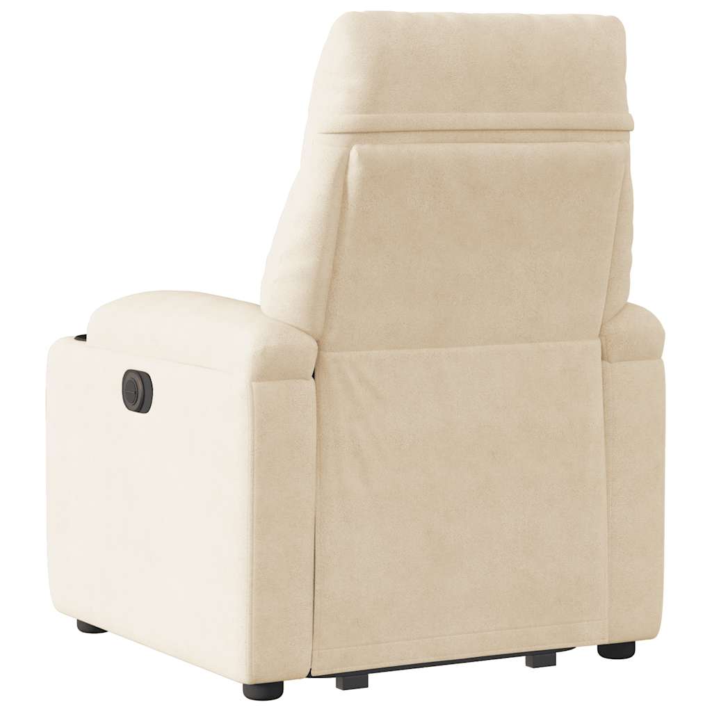 Relaxsessel mit Aufstehhilfe Elektrisch Beige Mikrofasergewebe