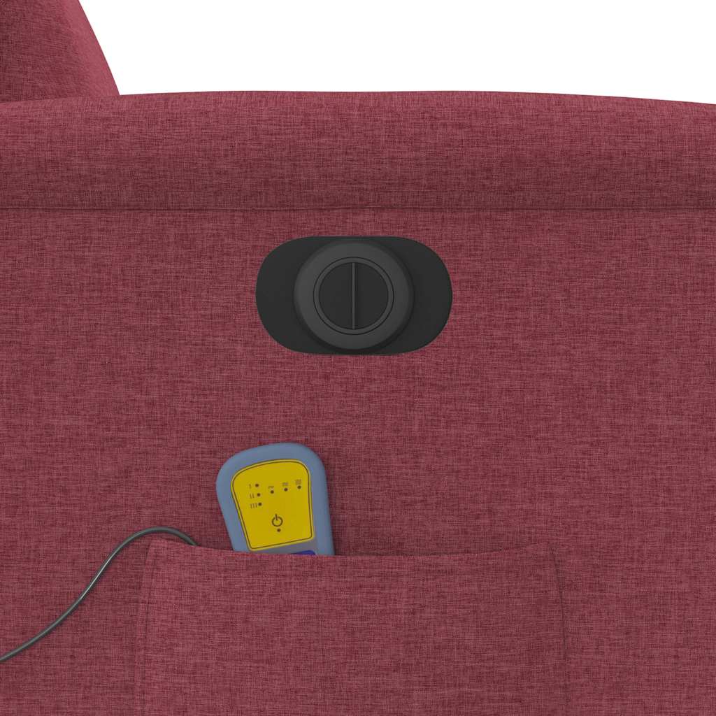 Massagesessel Elektrisch Weinrot Stoff
