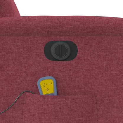 Massagesessel Elektrisch Weinrot Stoff