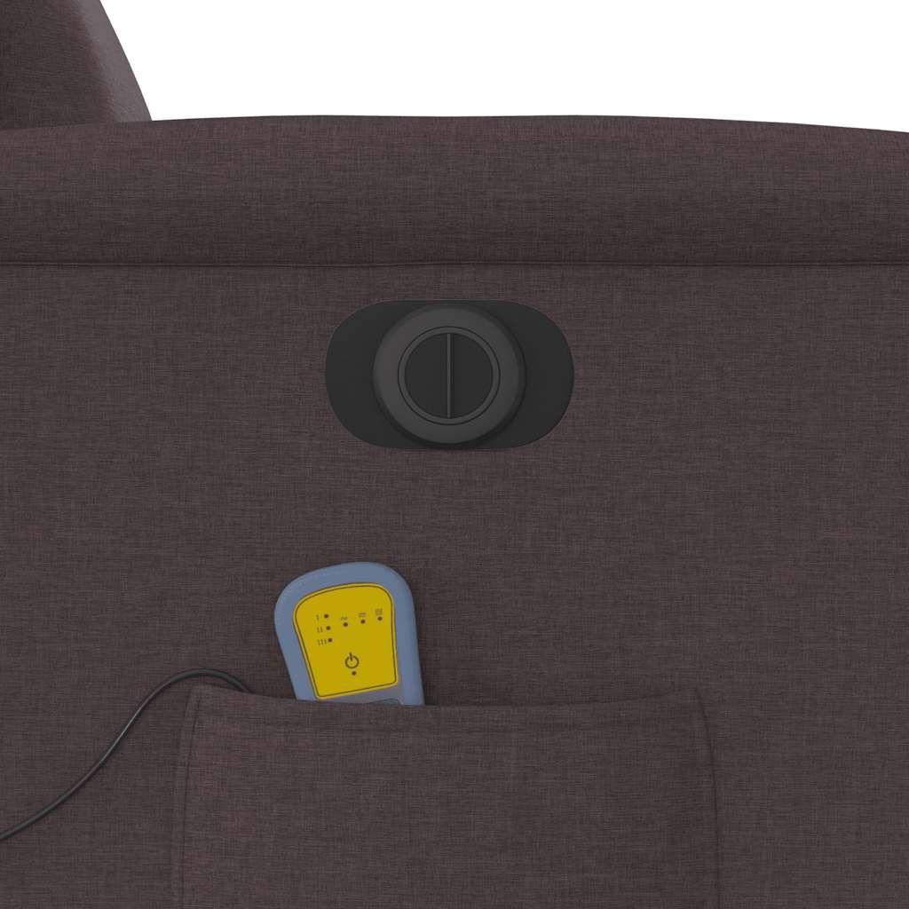 Massagesessel Elektrisch Dunkelbraun Stoff