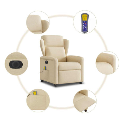 Massagesessel Elektrisch Creme Stoff