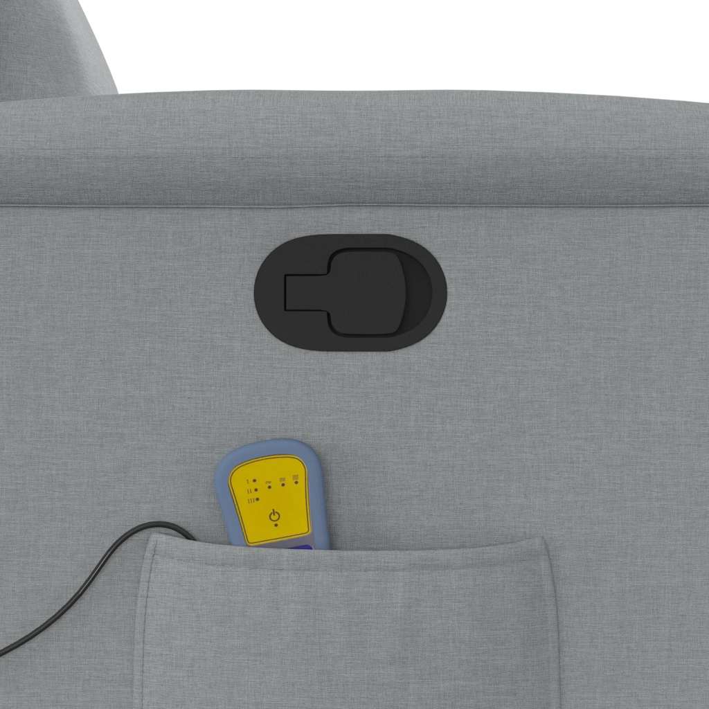 Massagesessel mit Aufstehhilfe Hellgrau Stoff