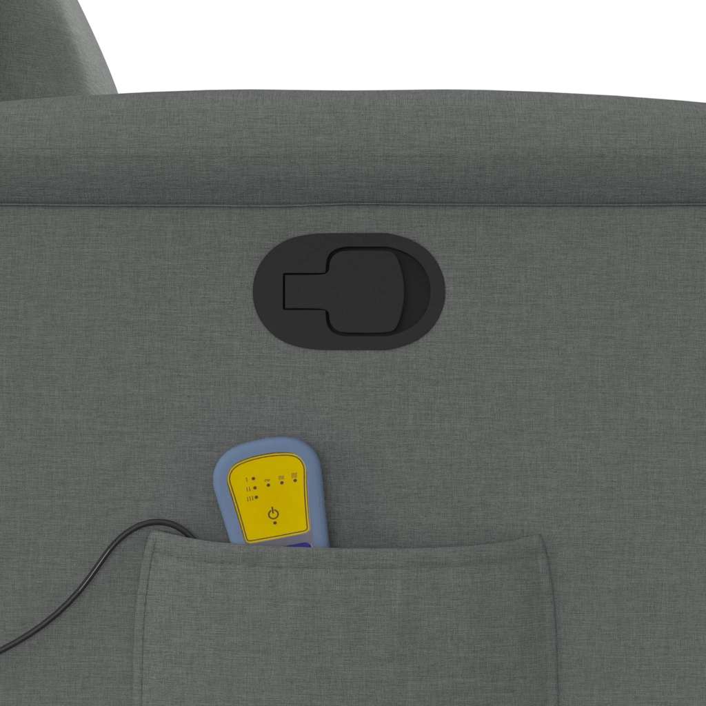 Massagesessel mit Aufstehhilfe Dunkelgrau Stoff
