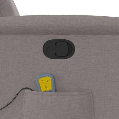 Massagesessel mit Aufstehhilfe Taupe Stoff