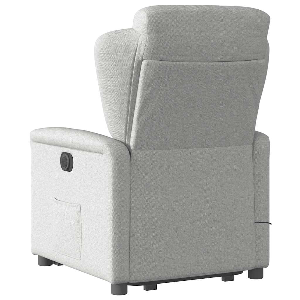 Massagesessel mit Aufstehhilfe Wolkengrau Stoff