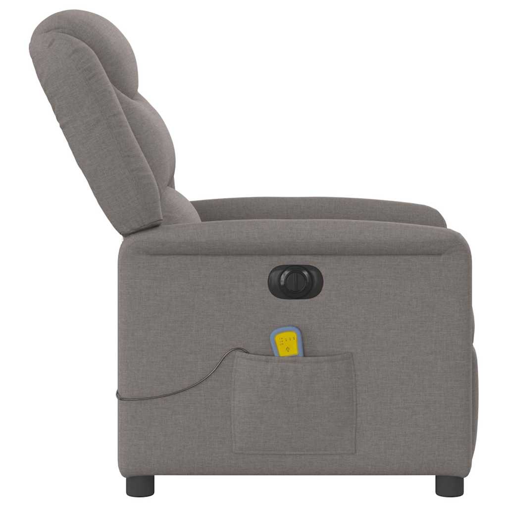 Massagesessel Elektrisch Taupe Stoff