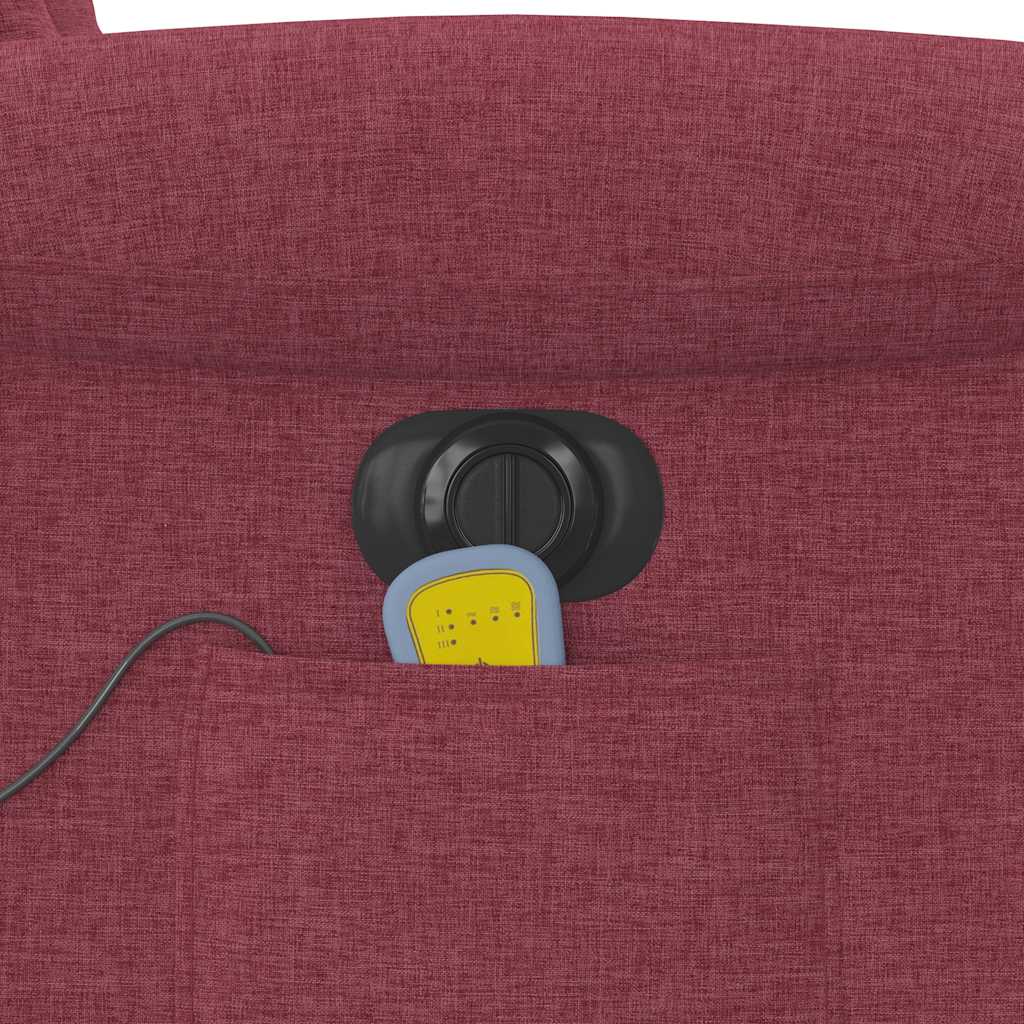 Massagesessel Elektrisch Weinrot Stoff