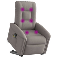 Massagesessel mit Aufstehhilfe Taupe Stoff