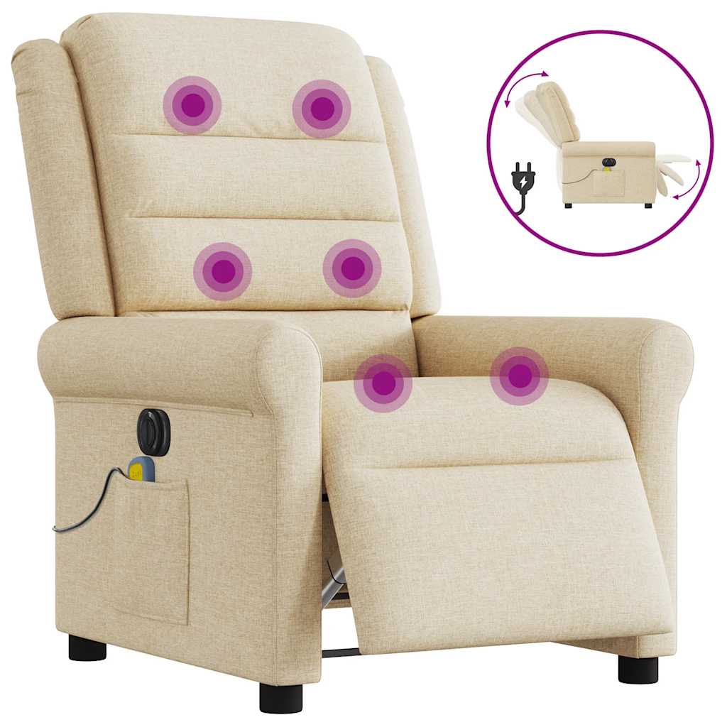 Massagesessel Elektrisch Creme Stoff