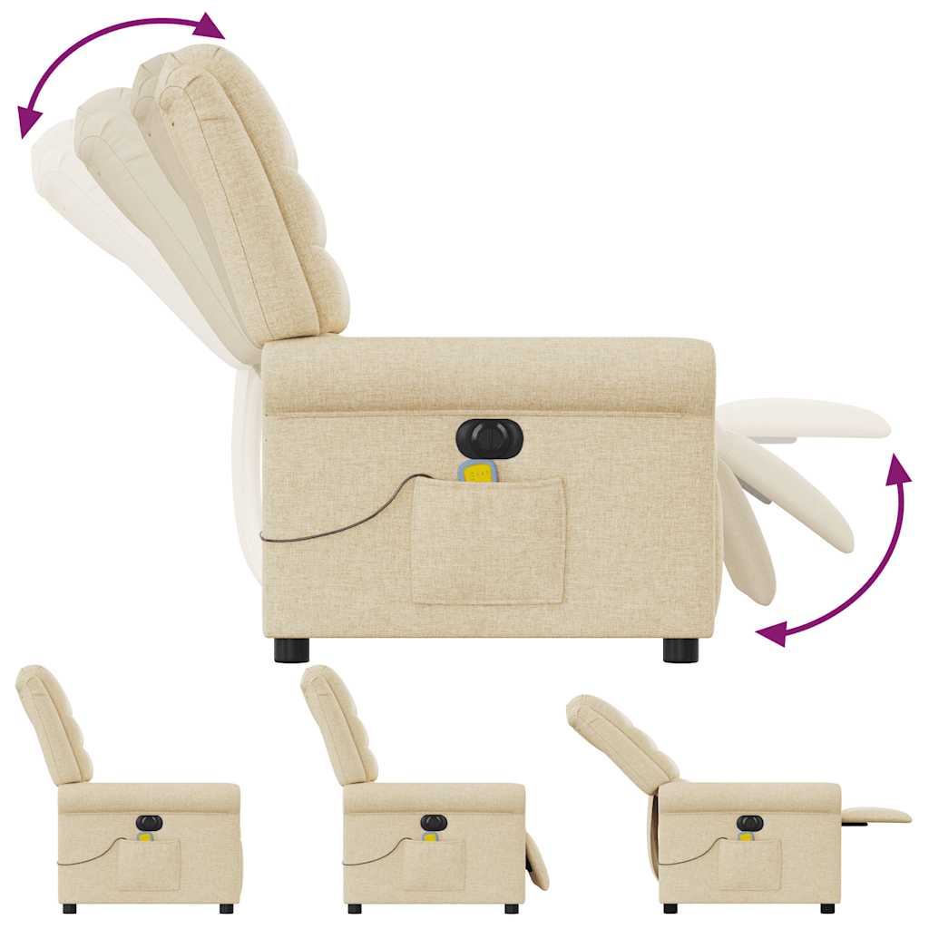Massagesessel Elektrisch Creme Stoff