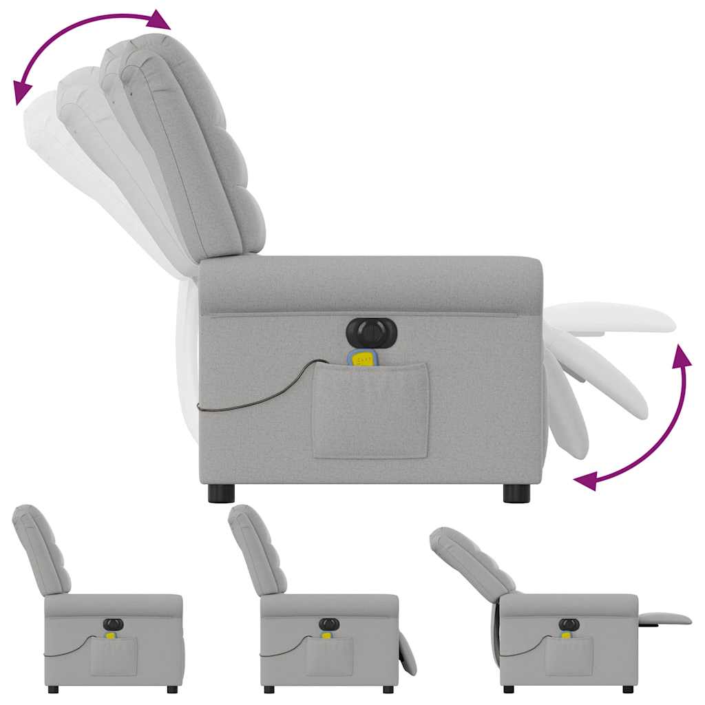 Massagesessel Elektrisch Wolkengrau Stoff