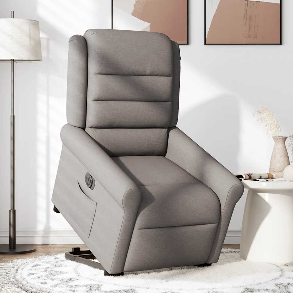 Relaxsessel mit Aufstehhilfe Elektrisch Taupe Stoff