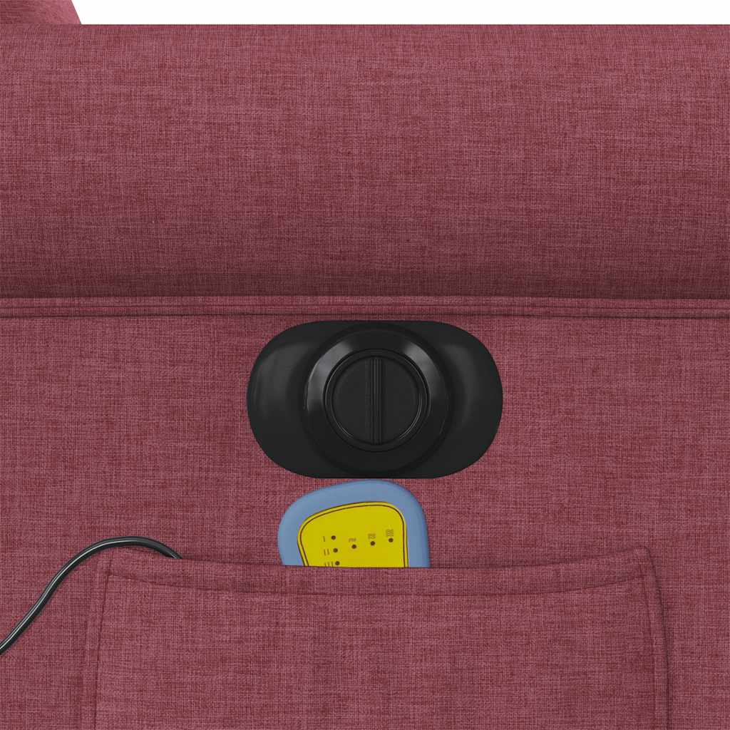 Massagesessel Elektrisch Weinrot Stoff